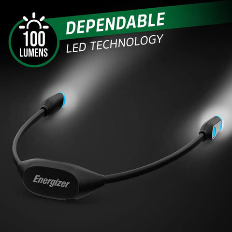 Rechargeable Neck Light With USB Charging, Flexible Hands Free LED Reading Lamp, LED technology, bright light demonstration.