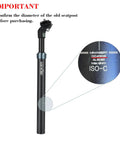 Suspension Seatpost For E Bike 350mm Length 31.6mm Diameter With Internal Coil Spring Absorbs Bumps, close-up of post details.