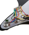 Loaded 11 Hole Strat Pickguard Prewired with Ceramic SSS Single Coil Pickups for Squier Stratocaster Style Electric Guitars Black wiring