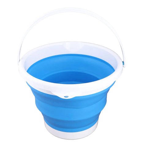 Collapsible 2.6-Gallon Camping Bucket, Lightweight Portable Water Carrier for Dishwashing, Cleaning and Gear Storage