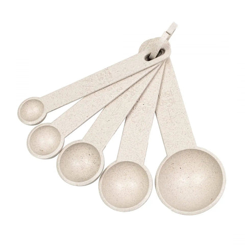 Wheat Straw Measuring Cups And Spoons Set Ten Piece For Cooking And Baking With Assorted Sizes From One Cup To One Half Tablespoon And Teaspoons