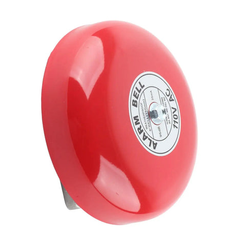 Beefy 95dB Electric Fire Alarm Bell CB-6B Ringing Bell 150mm 5.9in for School Home Factory 110V AC, red aluminum base