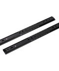 Heavy Duty 3 Section Ball Bearing Drawer Slides With Snappy Quick Release, Side Mount Black Metal Cabinet Tracks