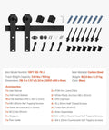 10 Foot Sliding Barn Door Hardware Kit For 60 Inch Wide Doors, 330 Lbs Capacity, carbon steel track with accessories