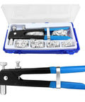 Rivet Nut Tool Kit 136 Pcs Set with M3 M4 M5 M6 M8 Mandrels and 130 Aluminum Ribbed Rivnuts in blue case