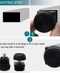 Adjustable Square Leveling Feet For Home Furniture And Appliances 25 Mm Insert Set Of Four Heavy Duty Stabilizers shown during installation steps.