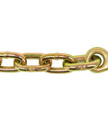 Two Ton Snatch Block With Chain For Tow Trucks And Wreckers 3 Inch Sheave Three Eighths Inch Wire Rope Grease Fittings Four Pack Interlocking Tire Skates For Rollback Wrecker Car Carrier Safety Orange showing a close-up of a G70 chain and hook