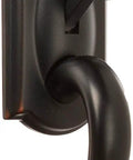 Camelot Inactive Handleset With Accent Left Handed Lever In Aged Bronze, Dummy Door Lockset Without Function, front view