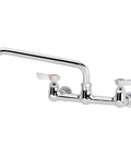 Beefy Heavy Duty Low Lead Wall Mount Faucet With 10 Inch Swing Spout For Commercial Kitchens 1.8 GPM Flow Chrome Plated Finish NSF Certified
