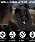 Heavy Duty Universal 2.5 Inch Exhaust Clamp With Hanger Rod And Four Rubber Exhaust Hangers Kit installed on vehicle
