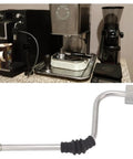 Stainless Steel Coffee Steam Wand With Insulating Silicone Sleeve Built Tough High Temp Resistant Steam Hose For 680 685 Coffee Machines Easy Install Durable Barista Grade Frothing Accessory shown detached and with coffee machine setup