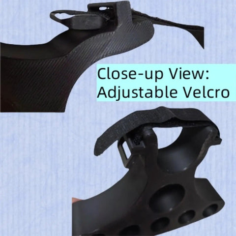 Close-up of black Plug-And-Play Handlebar Mounted Bike Repair Stands with adjustable velcro strap, no riding interference.