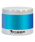 16 Line LiDAR Sensor WLR-720-HN 120m TOF Ranging For AGV AMR Outdoor Navigation Vehicle Mounted 3D LiDAR With 360 Degree Panoramic Scanning For Autopilot Systems And Autonomous Forklifts Ready For Real World Robotic Use, round white and blue device