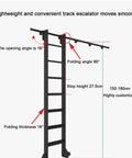 Rolling Sliding Ladder Hardware Kit Black Barn Door Track System with aluminum alloy ladder details and folding angles