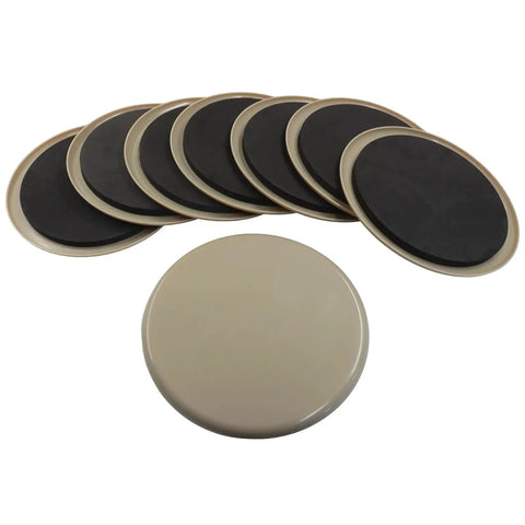 Premium Round Furniture Sliders For Carpet Protection Smooth Glide Floor Savers Heavy Duty Moving Kit Seven Inch Non Scratch Glides eight piece set