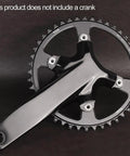 42T 110BCD 4 Bolt CNC Aluminum Narrow Wide Chainring for Road Bike shown without crank, highlighting bolt pattern and sprocket design
