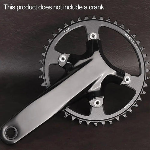 42T 110BCD 4 Bolt CNC Aluminum Narrow Wide Chainring for Road Bike shown without crank, highlighting bolt pattern and sprocket design