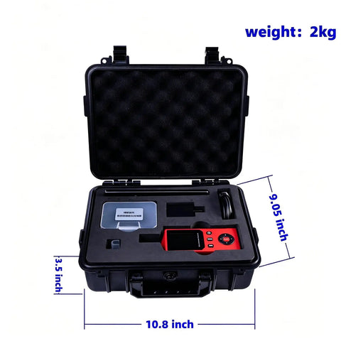 Handheld Surface Roughness Tester For Metal Machining And Quality Control, Pro Grade 0.001 Micron Resolution, 5 Micron Diamond Inductive Probe, 14 Measurement Parameters, Fast Data Processing Profilometer For Precision QC in black case, 10.8 inch