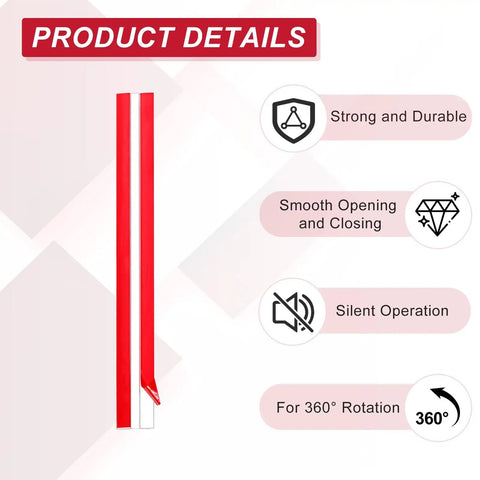 Clear Acrylic Flexible Hinges For Cabinets 300X35mm showing smooth operation and silent function for 360-degree rotation.