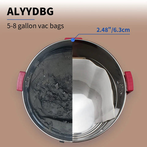Three Pack Five To Eight Gallon Vacuum Filter Bags Type E And Type H For Wet Dry Vacuums, Fits Two And A Half Inch Nozzle demonstration