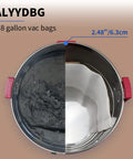 Inside view of 5-8 gallon silver vacuum canister showing space for 10 Pack 5 to 8 Gallon Vacuum Filter Bags Type E And Type H Replacement