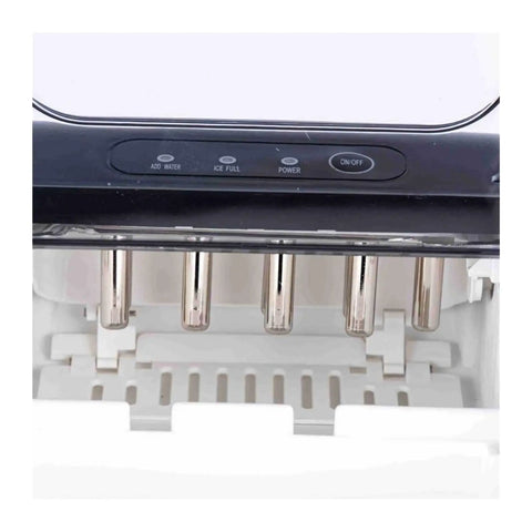 Control panel of Slick Countertop Ice Maker That Whips Up Fast Six Minute Frozen Cubes While Dropping A Solid 25 Pounds Each Day Featuring Smooth Self Cleaning Tech For Your Home Kitchen Vibes