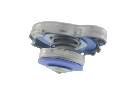 16 PSI Coolant Reservoir Radiator Cap Direct Fit Replacement Seal For Honda Hyundai Kia Nissan Engine Cooling top view of cap with blue seal