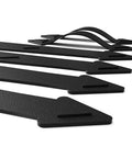 Heavy Steel Garage Door Hardware Kit With Decorative Pull Handle Hinges And Smooth Close Damping Rock Solid Build No Fuss Install For Any Home Rig Upgrade Your Curb Appeal With Dependable Parts Handling Daily Grind Like A Charm, showing black decorative hinges.