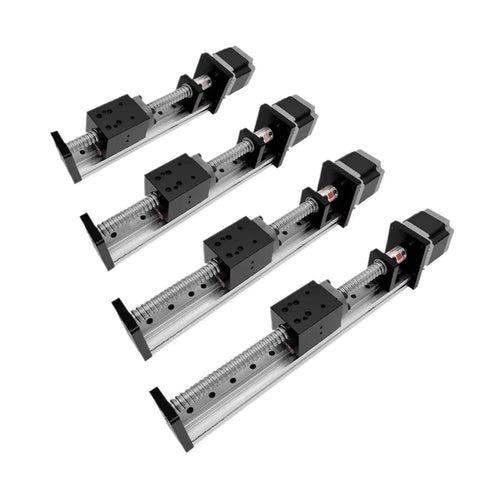 Real Smooth 450mm CNC Linear Guide Rail Actuator System for single axis motion control with ball screw arrangement