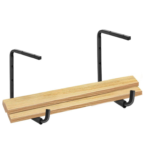 Heavy Duty Ceiling Ladder Hooks Pack Of 4 For Garage Storage Rack Organization, Wall Mounted Hangers, demonstrating wood storage