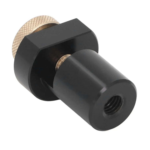 Close-up of 19mm Aluminum Alloy Workbench Stop with Thumb Screw, non-slip clamping block for planing and sanding