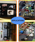 Four electronic devices using 10K 3590S Multiturn Wire Wound Rotary Potentiometer With Knob Cap for prototyping and tuning.
