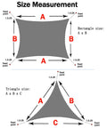 Size measurement guide for installing Desert Sand 20x20 Sun Shade Sail Square Waterproof Outdoor Canopy With UV Protection.