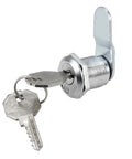 Cam Lock Set For Drawer And Cabinet, 13/16 Inch Cylinder, Fits Up To Half Inch Panel Thickness, Zinc Alloy Chrome Plated, Keyed Alike, 5 Pack