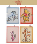 Winnie The Pooh Tab Journal Notebook With 96 Lined Pages, Spiral Bound 8x7 Inch White Vinyl Cover, Four Illustrated Dividers And Tabs