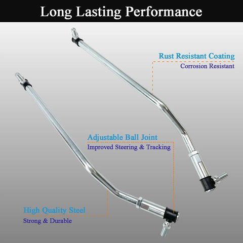 Beefy Adjustable Steering Drag Link Replacement For John Deere LA Series Tractors Left Right Crimped Construction Tie Rod Fits LA100 LA105 LA110 LA115 LA120 LA130 LA135 LA140 LA145 LA150 LA165 LA175 Replaces GY21250, steel pair