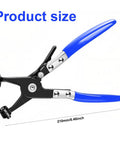 Beefy Heavy Duty Hose Clamp Pliers Set With Non Slip Handle product measuring 8.46 inches in length with blue finish.