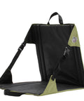 Black and green Lightweight Outdoor Chair For Stadium Seats Camping Hiking And More Water Resistant Adjustable Straps Ultra Portable
