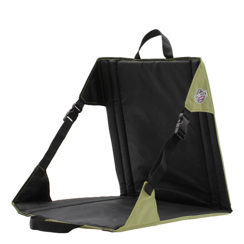 Black and green Lightweight Outdoor Chair For Stadium Seats Camping Hiking And More Water Resistant Adjustable Straps Ultra Portable
