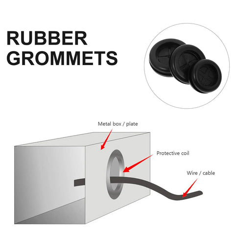 36 Piece Black Rubber Wire Grommet Kit For Cable Protection And Hole Sealing Flexible Heavy Duty Grommets For DIY Wiring Auto Home And Office Cable Management Keeps Drips And Abrasions At Bay black rubber grommets for metal box cable hole