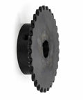 30 Tooth Roller Chain Sprocket, B Type, 1/2 Inch Bore, 1-1/2 Inch Hub, Keyway.187 Inch, Two Set Screws At 90 Degrees, AISI 1045 Medium Carbon Steel