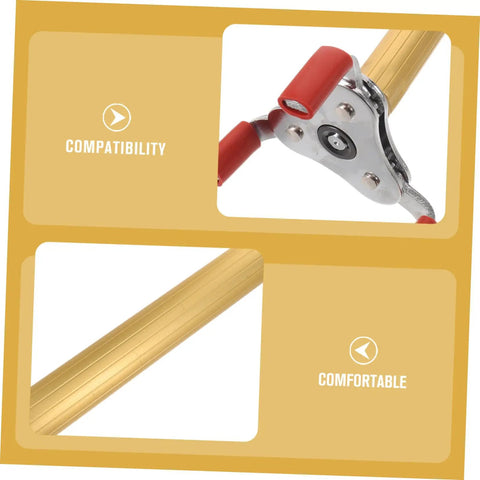 Close-up of No Sweat Smoke Sensor Removal Tool With Slick Aluminum Extension Pole showing compatibility and comfortable grip features.
