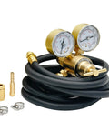 Front view of CAMPFIRE argon/CO2 welding regulator with dual gauges and 9.8 ft hose