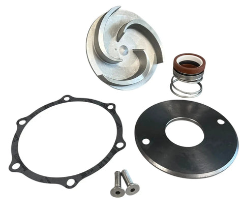 Repair Kit For 3 Inch Cast Iron Centrifugal Pedestal Pump With Wear Plate Gasket Impeller Shaft Sleeve Mechanical Seal And Screws Model 18100 replacement parts shown