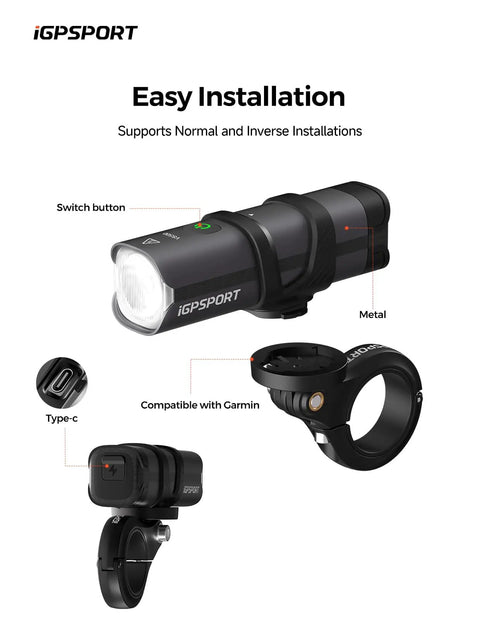Beast 500 Lumens Rechargeable Bike Light With Auto On And Off Waterproof IPX6 Bicycle Headlight For Night Riding Wide 220 Degree Beam 100 Meter Range Rugged Front Light For Cyclists