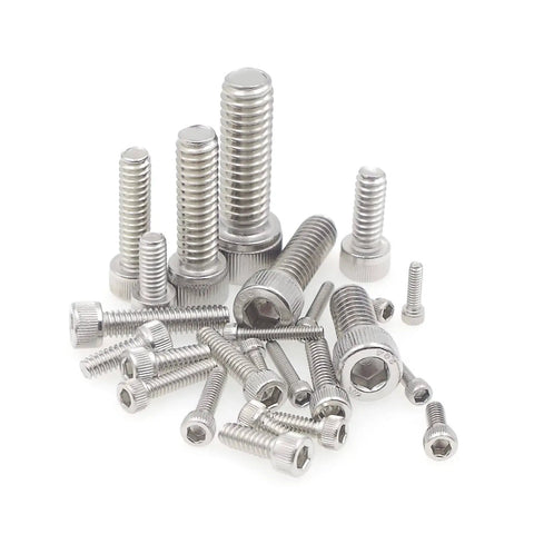 Assorted 304 Stainless Steel Socket Head Cap Screws Set No 2-56 No 4-40 No 6-32 No 8-32 No 10-24 No 1/4-20 No 5/16-18 UNC Coarse Thread Hardware Kit For Metalworking And DIY Projects
