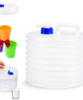 Collapsible Water Storage Container With Spigot 3L 5L 10L Foldable Clear Water Jug With Handle Leakproof Space Saving