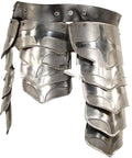 Warrior Tasset Belt Armor For LARP Halloween Theatrical Plays And Fantasy Reenactments In Silver 18 Gauge Steel Upper Thigh