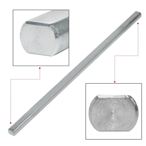 Side view: 16-inch steel DD steering shaft, 3/4 in diameter, surface plated, fully machined ends