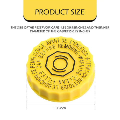Yellow Brake Fluid Cap For Jeep Wrangler Cherokee Compass Pacifica And Chrysler 200 Master Cylinder Reservoir Cap Replacing OEM 68211910AB